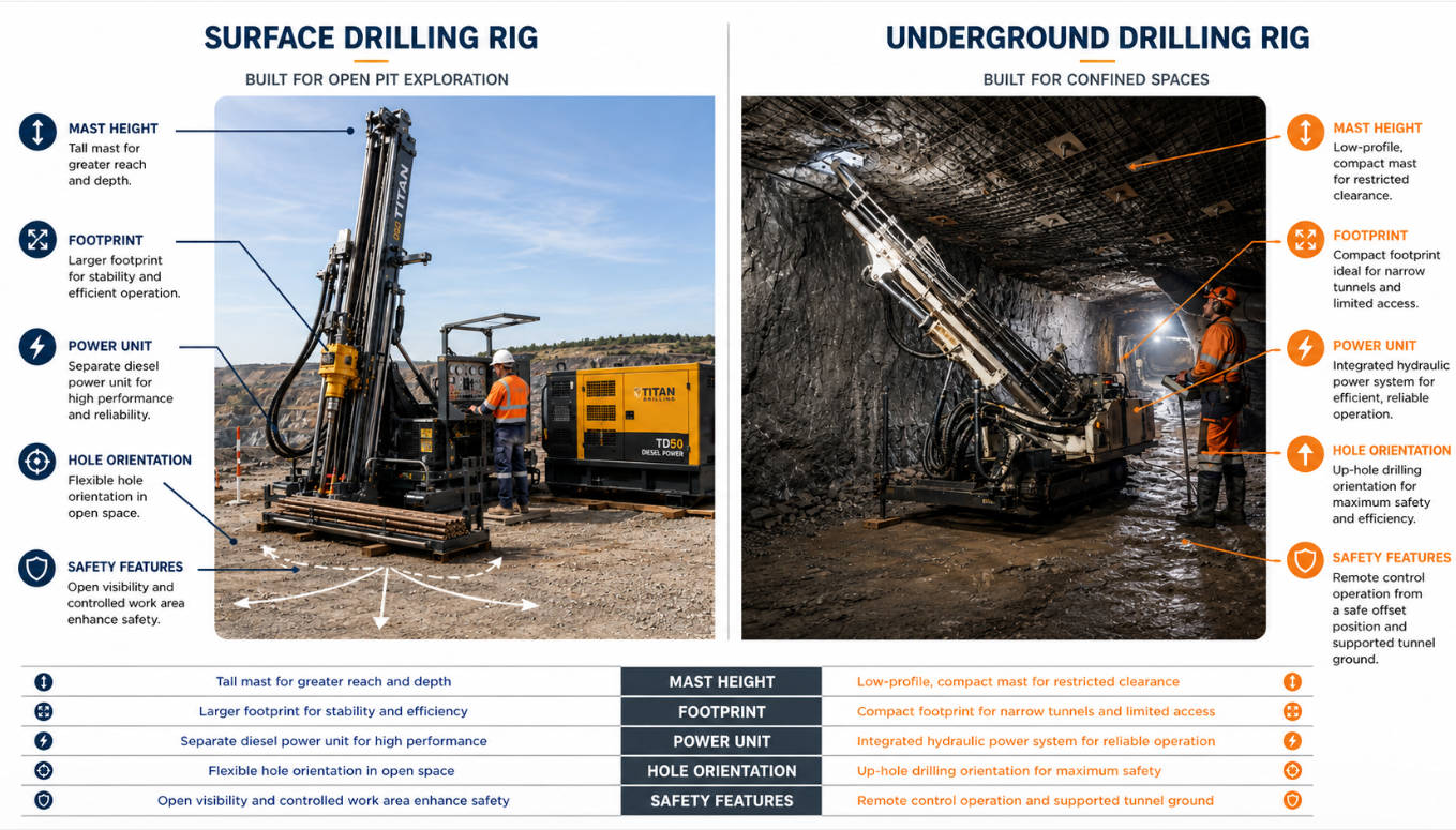 Surface Vs Underground Rig Comparison Infographic Surface Vs Underground Rig Comparison Infographic