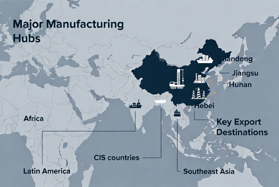 China Core Drilling Rig Manufacturing Hub Map China Core Drilling Rig Manufacturing Hub Map