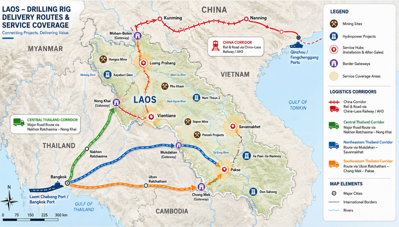 Laos Drilling Rig Supply Map Laos Drilling Rig Supply Map