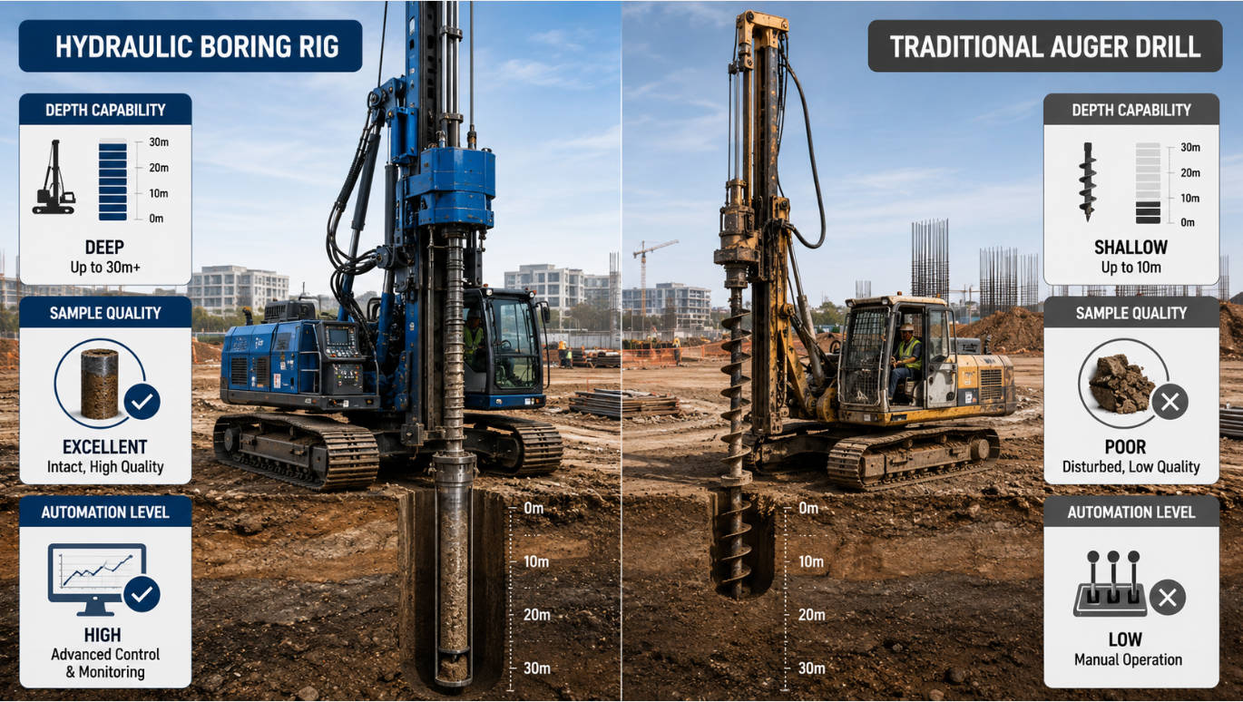 Hydraulic Rig And Auger Comparison Diagram Hydraulic Rig And Auger Comparison Diagram