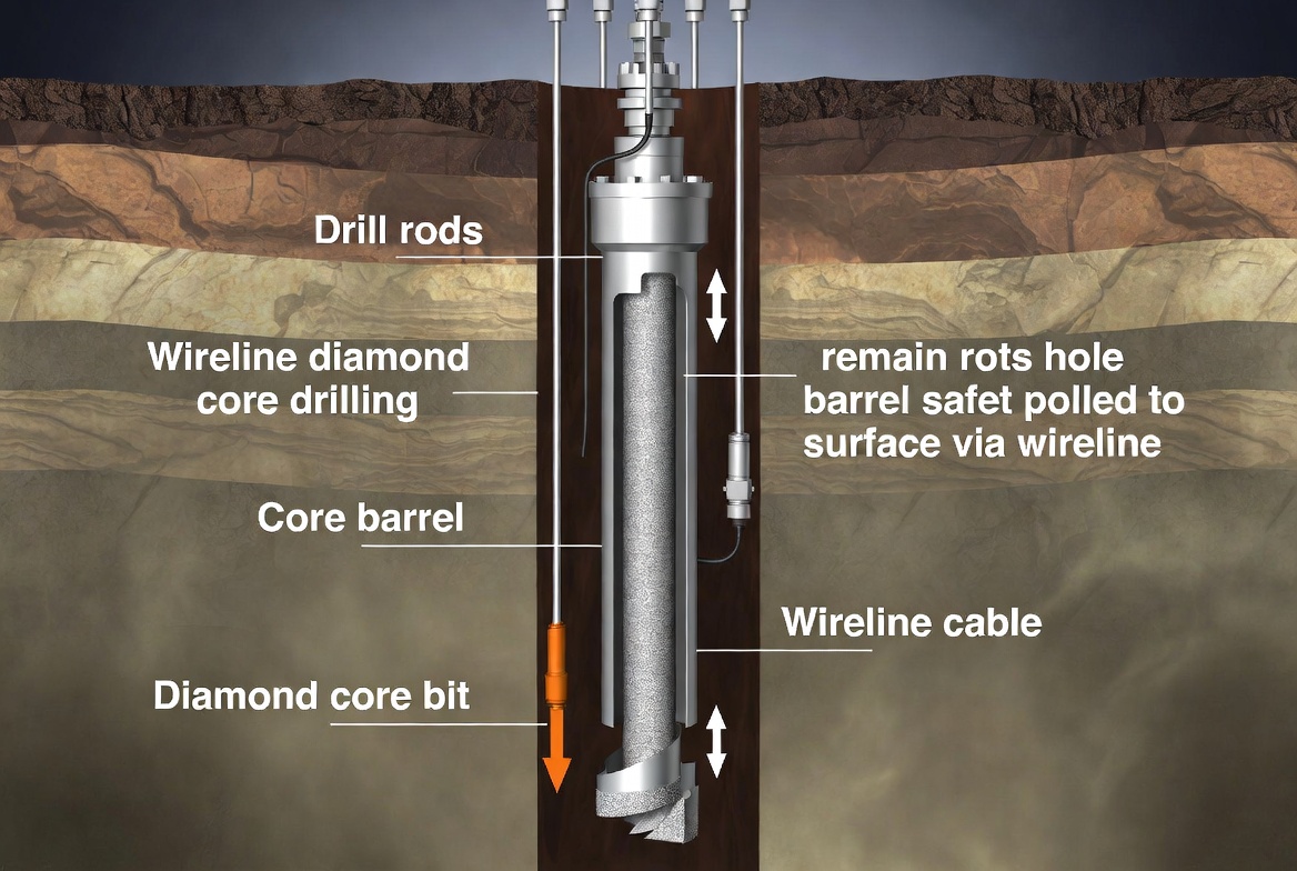 Wireline Diamond Core Drilling Diagram