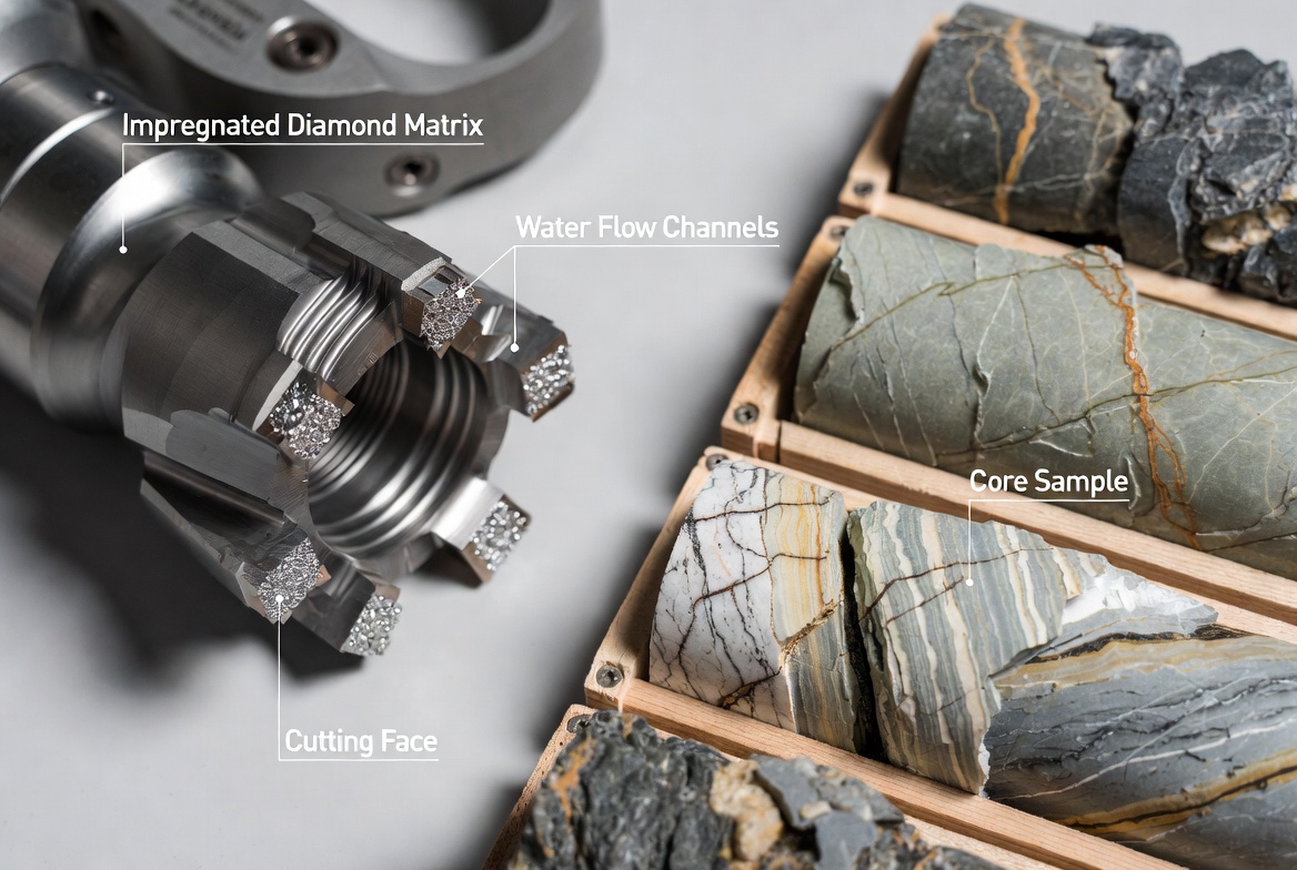 Diamond Core Bit And Rock Core