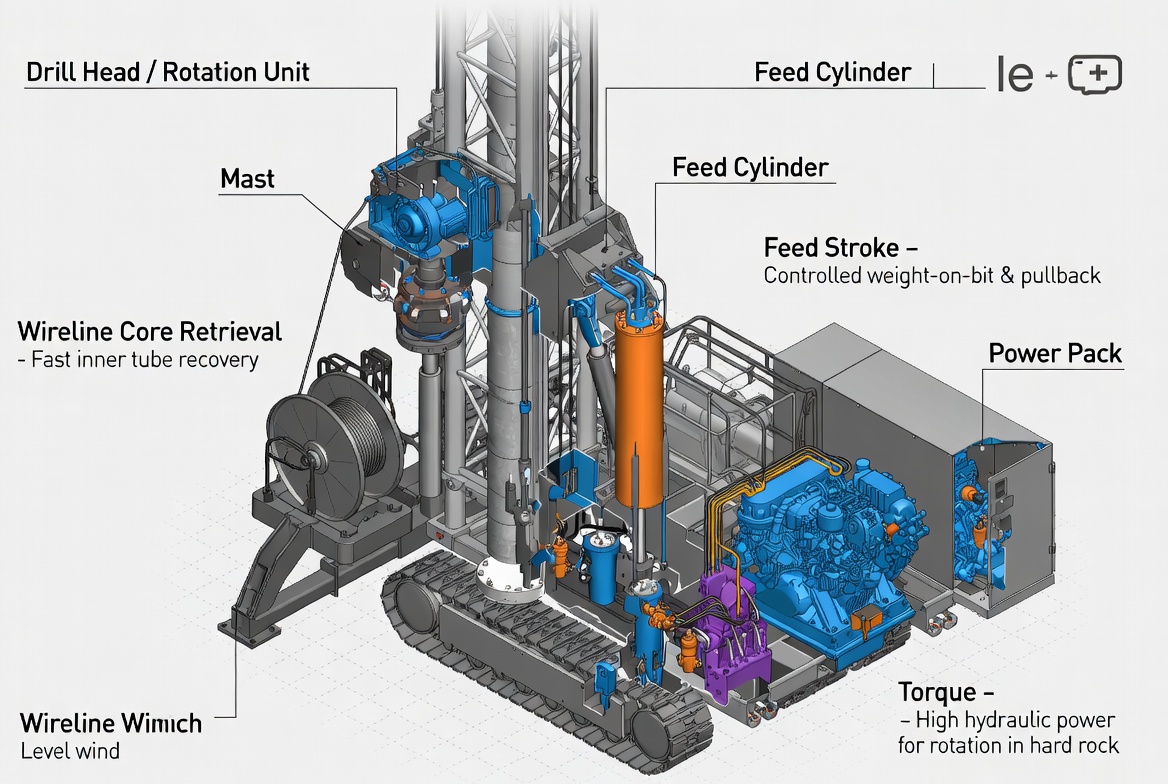 Core Surface Drill Key Components