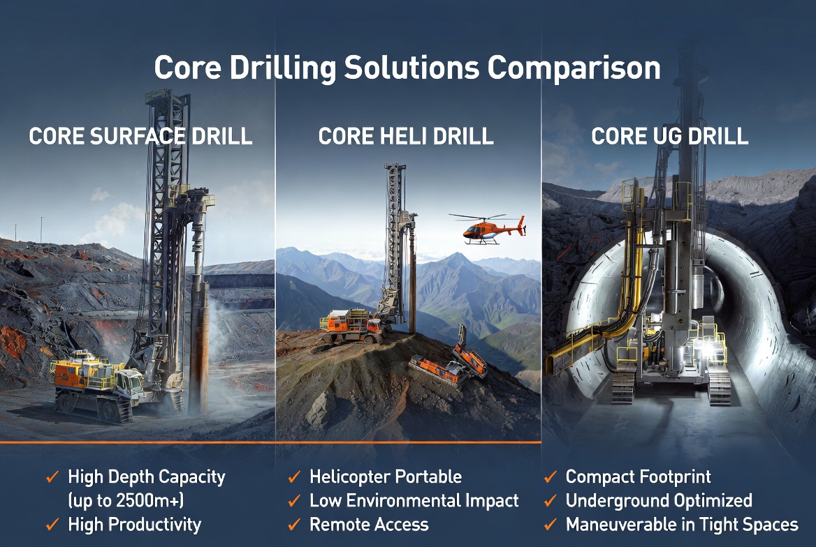 Core Drill Rig Configurations