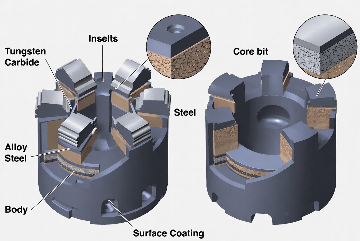Composition Of Rock Drill Bits And Core Tools