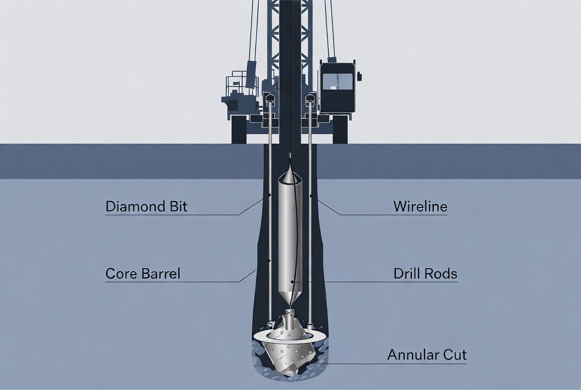 Diamond Core Drilling Wireline Process
