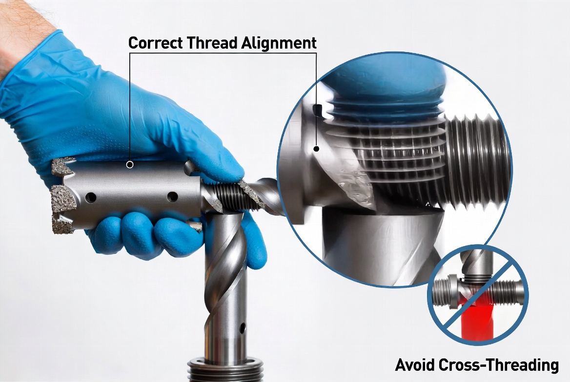 Align And Install New Core Bit