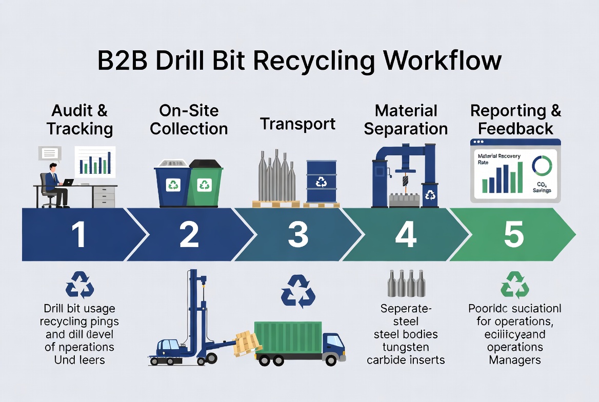 Industrial Drill Bit Recycling Workflow