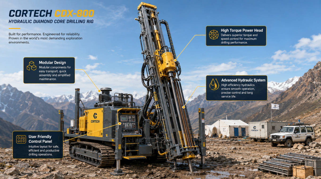 CORTECH Hydraulic Core Drilling Rig On Site CORTECH Hydraulic Core Drilling Rig On Site