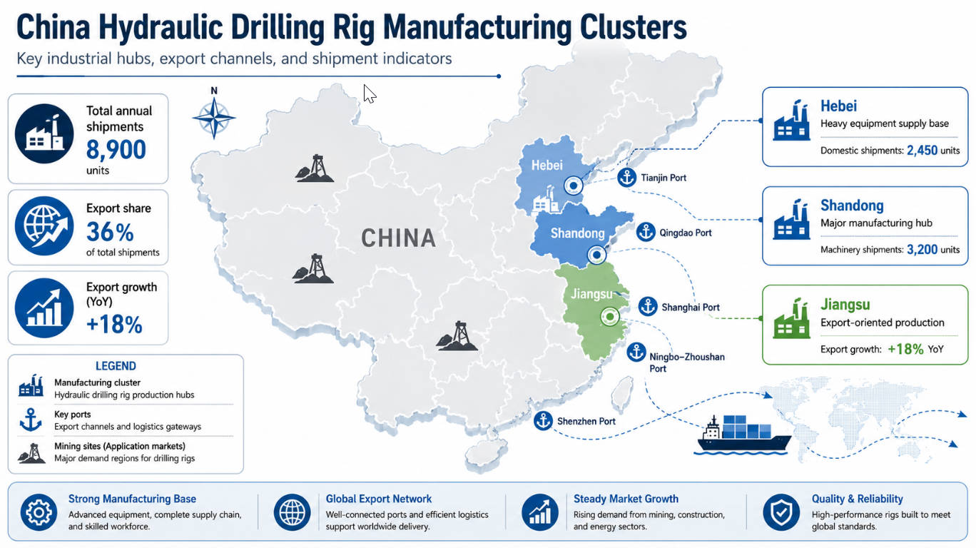 China Hydraulic Drilling Rig Manufacturing Clusters