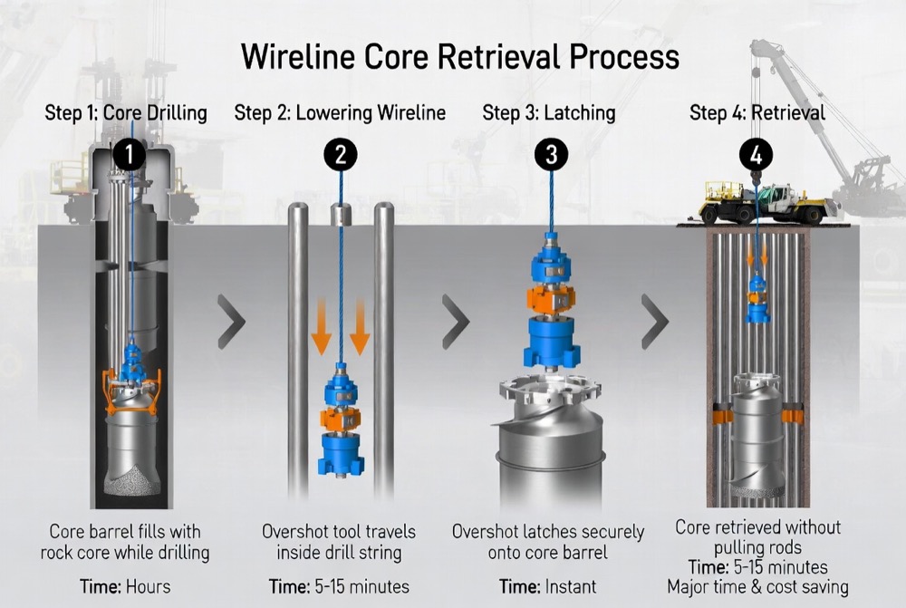 Wireline Core Retrieval System Workflow Diagram